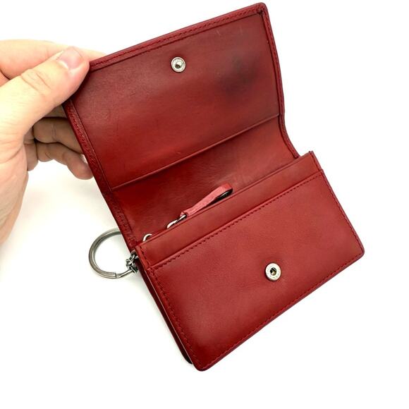 Vintage Coach Bedford Multi-Function Wallet Keychain Wallet Red Leather 6994 - Picture 10 of 13